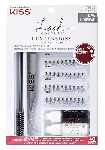 Kiss Lash Couture Luxtensions Faux Lash Extensions Kit (Pack of 6) Beauty & Personal Care KISS