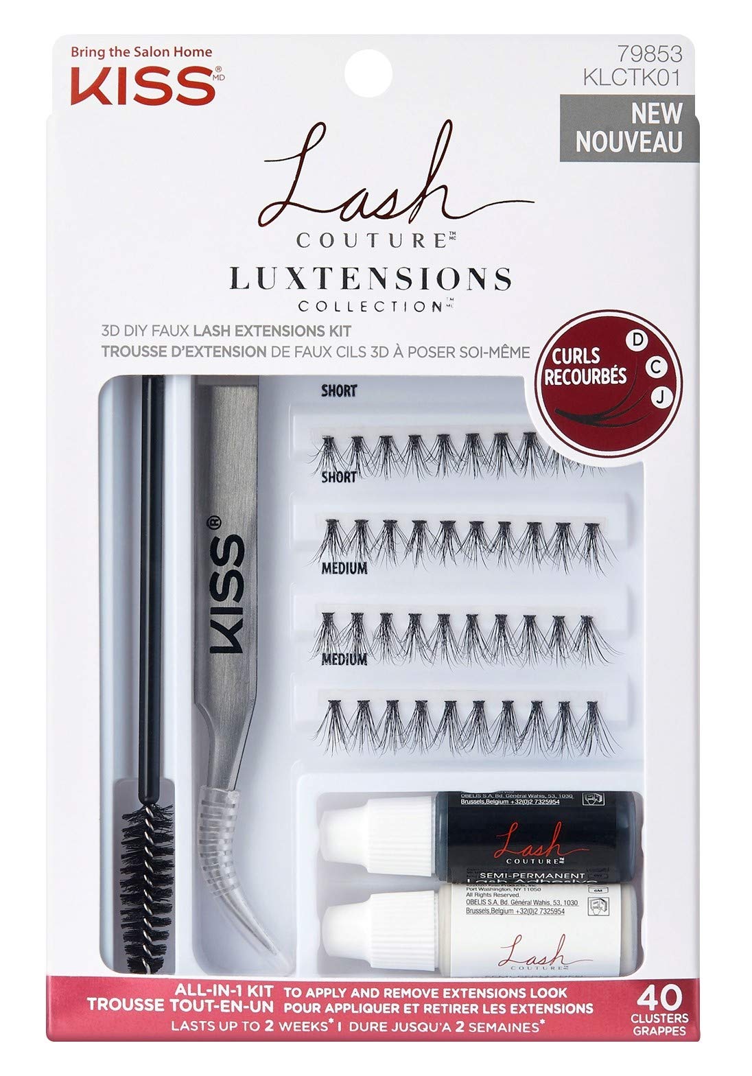 Kiss Lash Couture Luxtensions Faux Lash Extensions Kit (Pack of 6) Beauty & Personal Care KISS