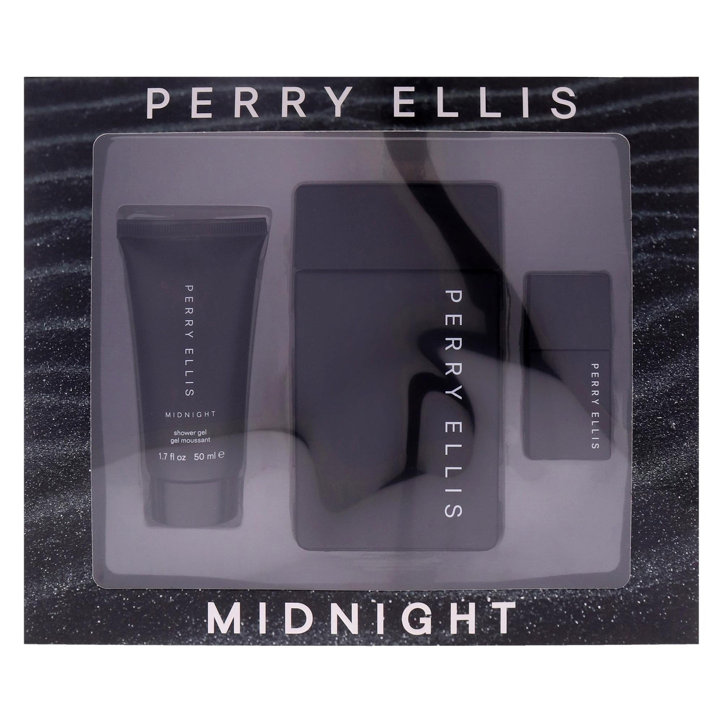 Midnight by Perry Ellis for Men - 3 Pc Gift Set 3.4oz EDT Spray, 0.25oz EDT Spray (Mini), 1.7oz Shower Gel Beauty & Personal Care Perry Ellis