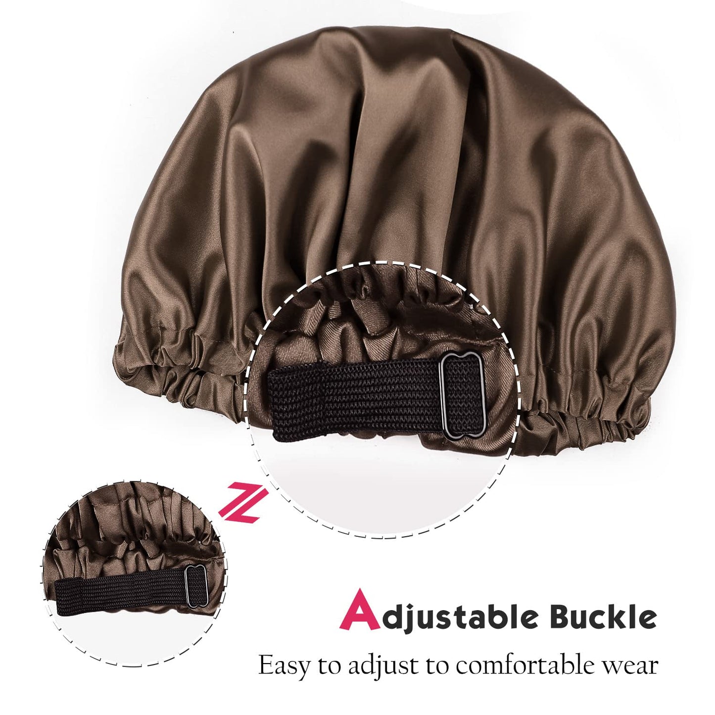 Adjustable Satin Lined Sleeping Cap for Men and Women Reversible Night Hat Brown Beauty and Personal Care Alnorm