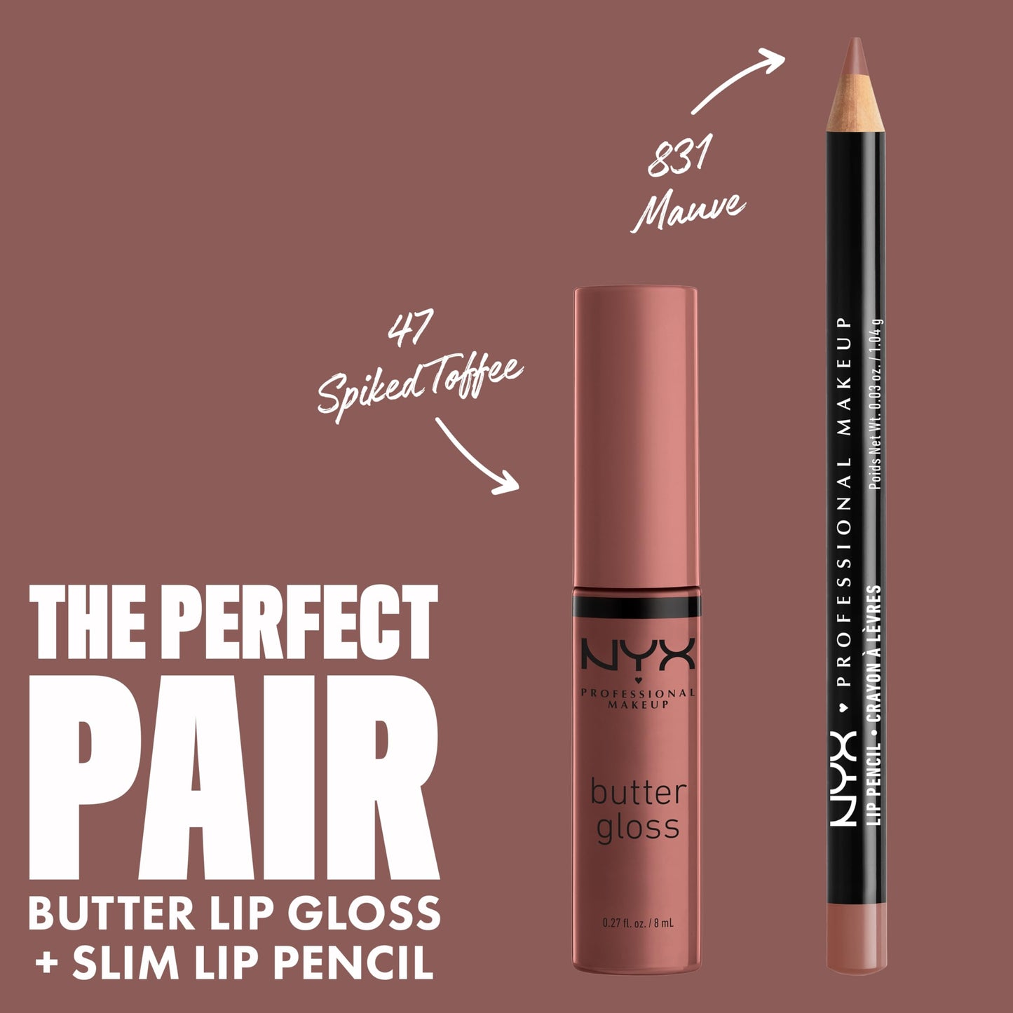 NYX PROFESSIONAL MAKEUP Butter Gloss Brown Sugar, Non-Sticky Lip Gloss - Spiked Toffee (Brown Mauve) Beauty & Personal Care NYX PROFESSIONAL MAKEUP