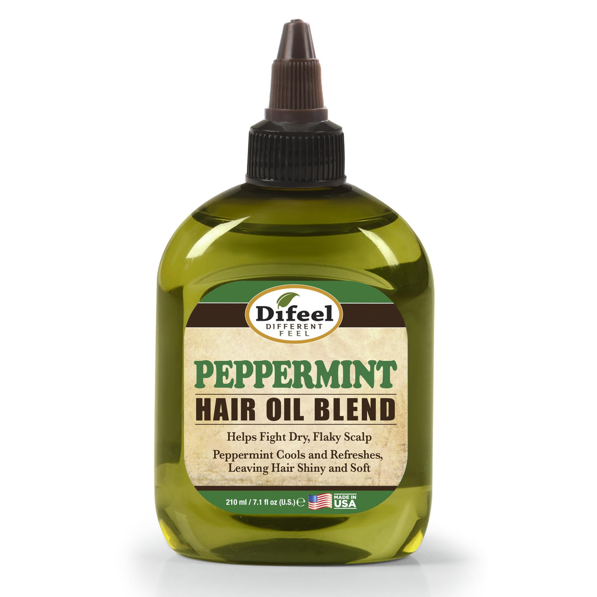 Difeel Peppermint Hair Oil Blend 7.1 Ounce - For Dry & Flaky Scalp, Cools & Refreshes Hair, Leaves Hair Shiny & Soft, Provides Immediate & Long