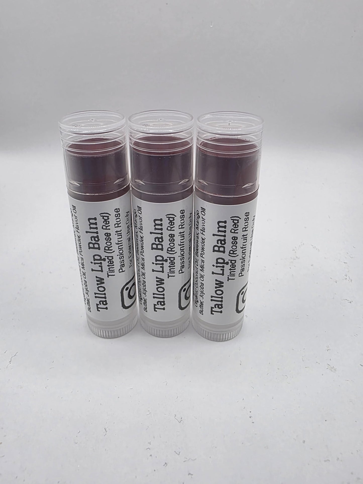 Tallow Lip Balm (3 Pack) (Tinted Rose Red) Passionfruit Rose Scent, Handmade Grass Fed Beef Tallow Lip Balm with Nourishing Oils Beauty and Personal Care Pilgrimage Vibes