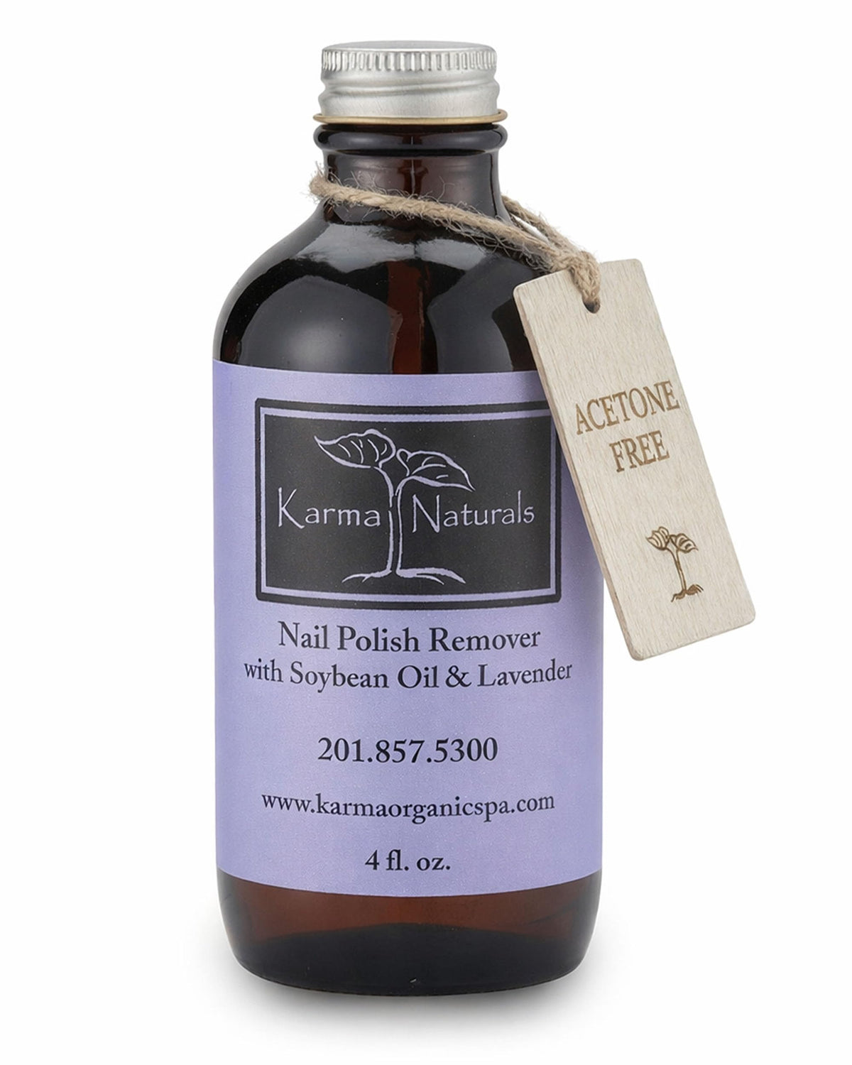Acetone Free Nail Polish Remover with Soybean Oil & Lavender Oil - Vegan, Non-Toxic Nail Polish Remover for Nails Non Drying Liquid, 4 fl oz by Karma