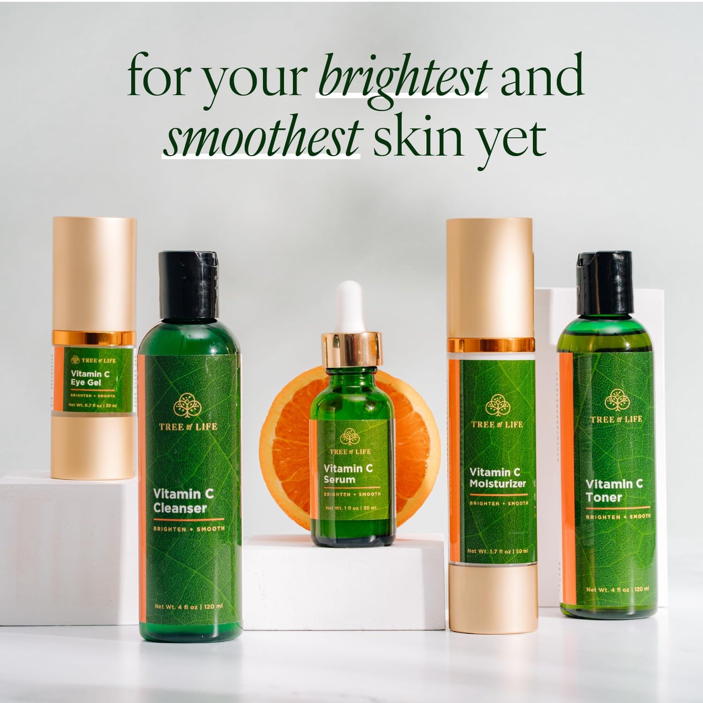 Tree of Life Beauty Ultimate Skin Care Set, Brightening, Firming, Hydrating, Moisturizing, Brightening, Complete Face Care Regimen - Total Vitamin C Beauty & Personal Care Tree of Life Beauty
