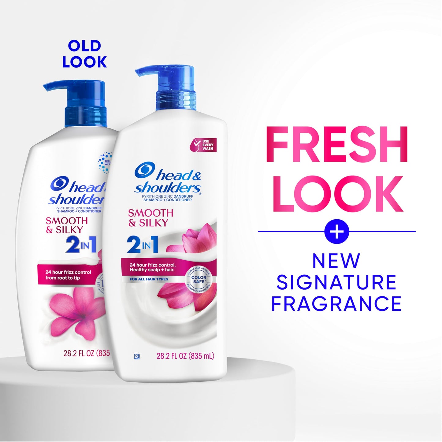 Head & Shoulders Anti-Dandruff Shampoo and Conditioner for Women | Smooth & Silky 2-in-1 | 1% Pyrithione Zinc, 24-Hour Frizz Control, Soothes Dry Beauty and Personal Care Head & Shoulders