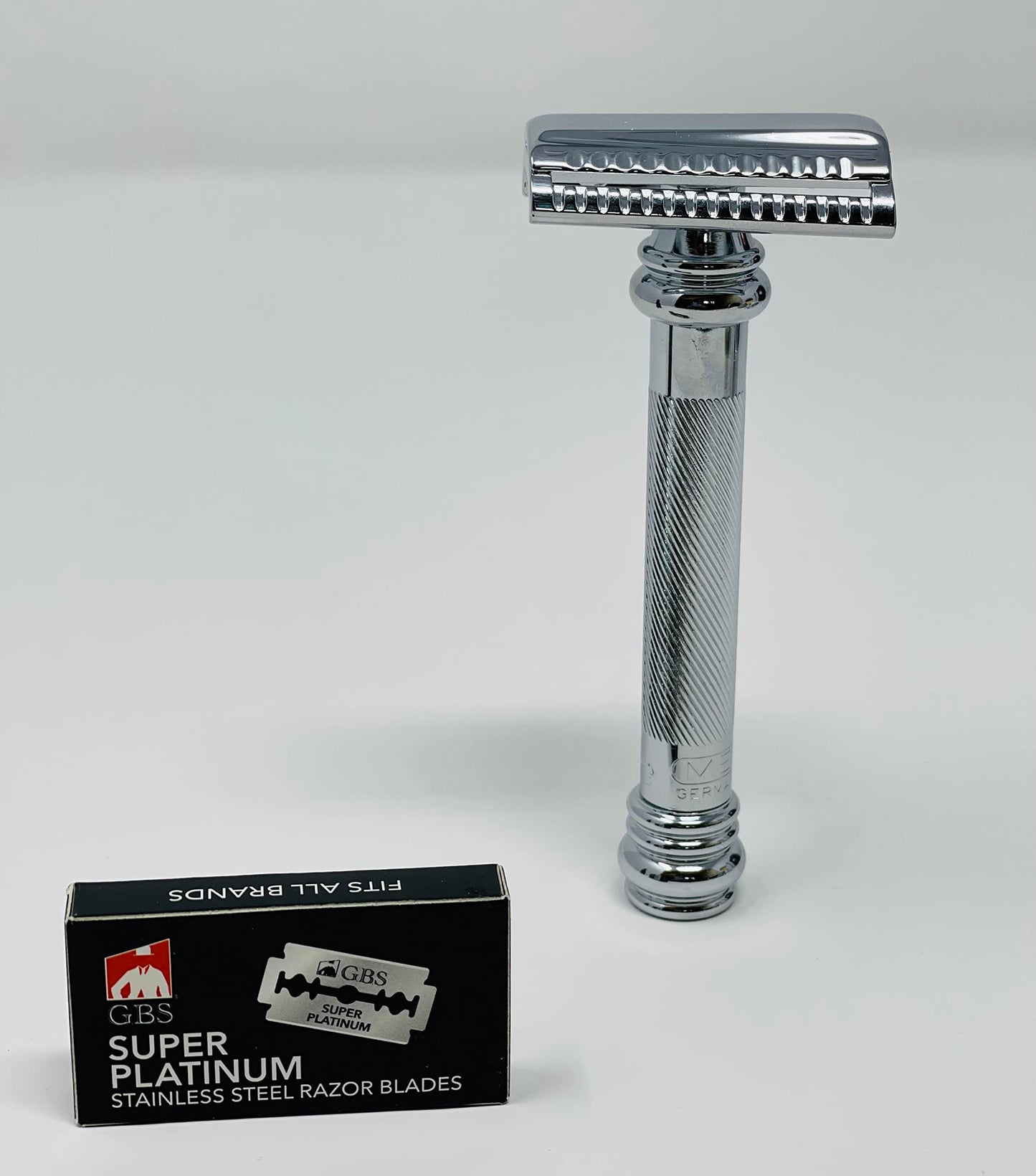 G.B.S Slant Safety Razor Shaving Set - Chrome -39 Stubble Remover, Shaving Brush & Slanted Razor, Stand, Bowl Soap + 10 Sharp Blades Effortless Glide Beauty and Personal Care G.B.S