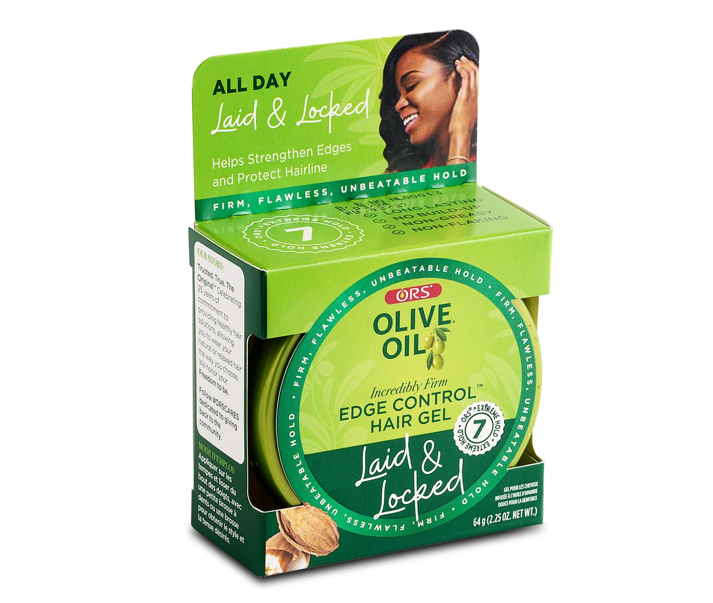 ORS Olive Oil Edge Control Hair Gel with Sweet Almond Oil for Strengthening 2.2 Ounces Beauty & Personal Care ORS