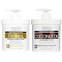Advanced Clinicals Unscented Retinol Body Lotion & Face Moisturizer + Coconut Oil Body Cream For Women & Men | 2PC Skincare Set Helps Reduce Beauty & Personal Care Advanced Clinicals