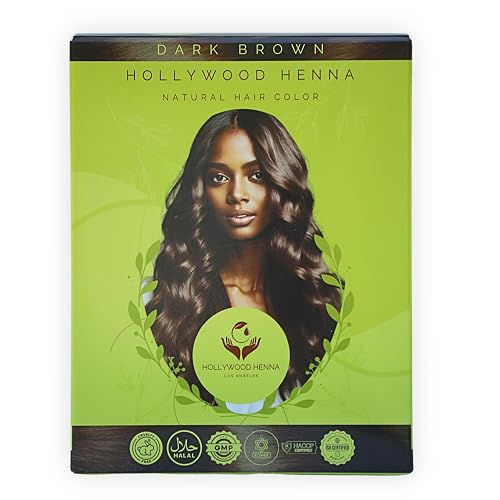 Hollywood Henna Hair Color Kit (Dark Brown) Organic Color Hair Beard Dye (Pack of 1-100g) Henna Based Hair Colors with Pure Herbs Free Chemicals Long Beauty & Personal Care Hollywood Henna