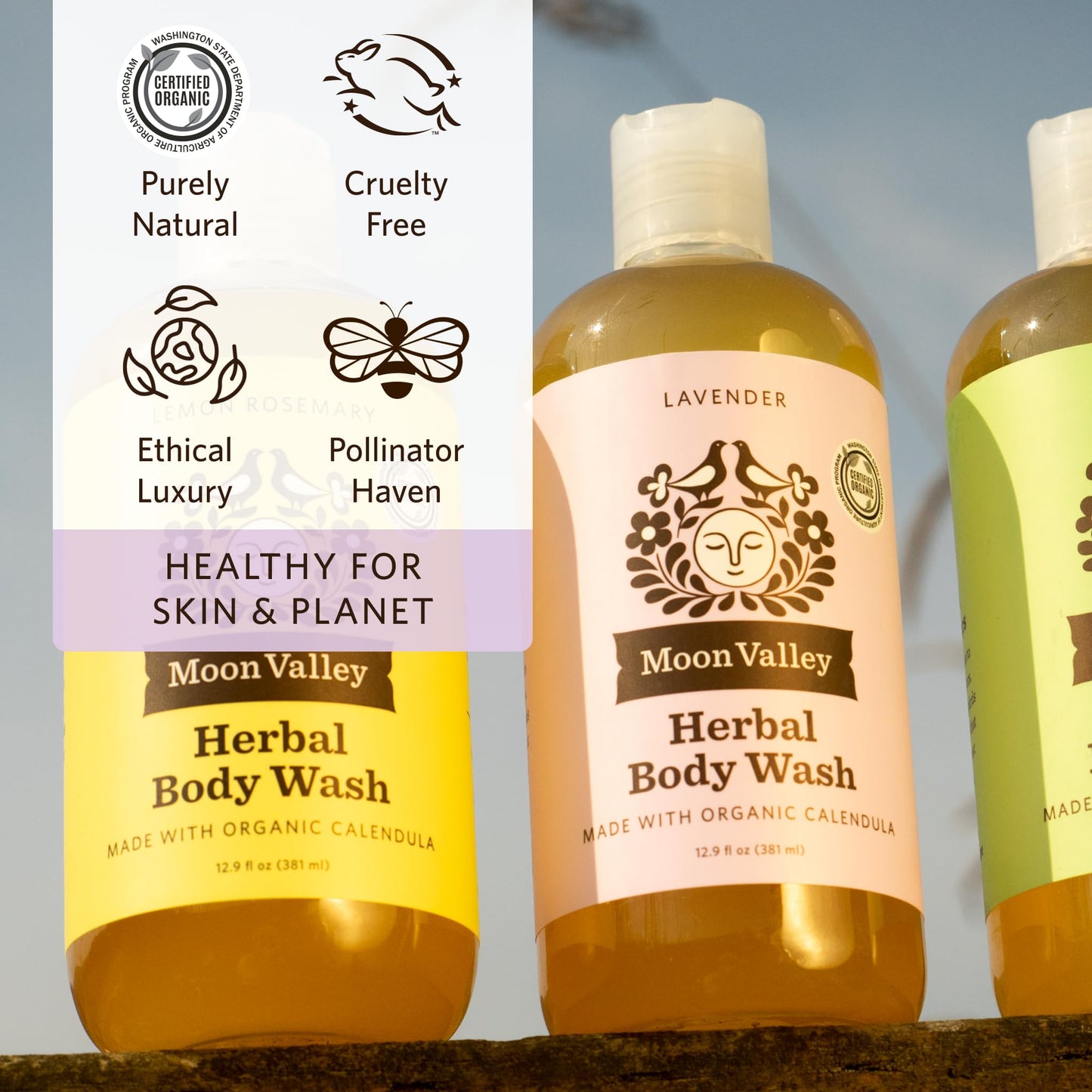 Herbal Body Wash, Lavender by Moon Valley, All Natural Ingredients, No Parabens, Vegan, Moisturizing Essential Oils, Two Pack Beauty & Personal Care Moon Valley Organics