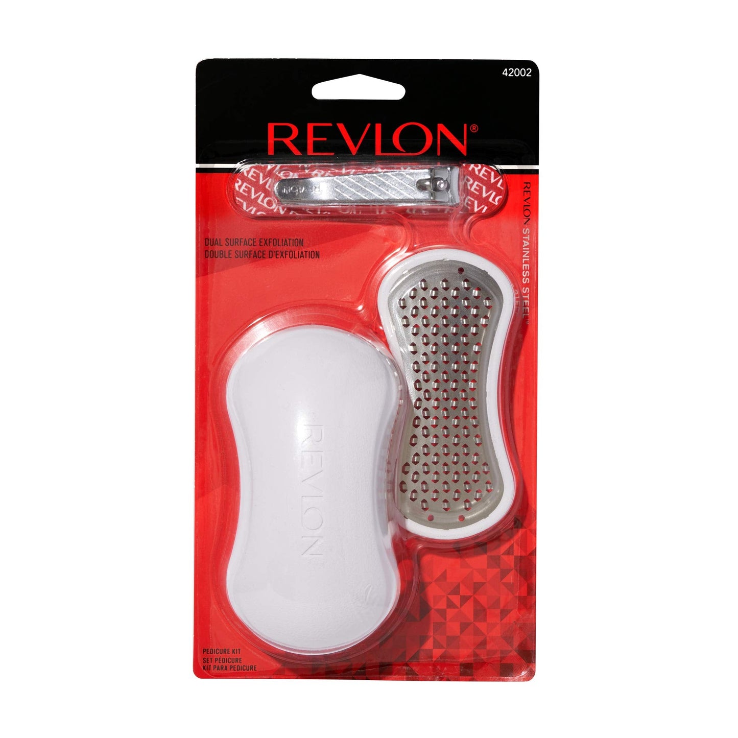 Revlon Pedicure Kit, PediExpert Foot File, Callus Remaover & Nail Clipper, Nail Care Tools, Easy to Use, Stainless Steel, 3 Piece Set Beauty & Personal Care REVLON