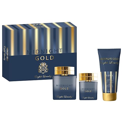 English Laundry Midnight Gold Eau de Parfum 3 Piece Gift Set, 3.4 fl. oz. Beauty & Personal Care English Laundry
