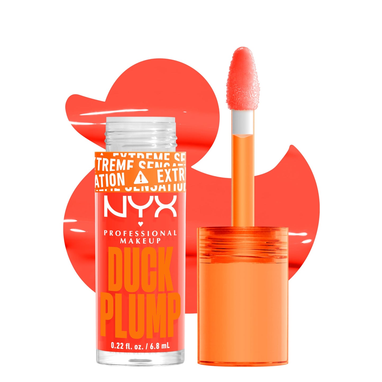 NYX PROFESSIONAL MAKEUP Duck Plump High Pigment Plumping Lip Gloss with Spicy Ginger, Vegan Lip Makeup - Peach Out (Vibrant Peach) Beauty and Personal Care NYX PROFESSIONAL MAKEUP