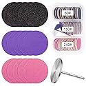 Difenni Sanding Paper Discs with Metal Nail Drill Bit Foot Sandpaper Discs 25mm Foot File Sandpaper Discs #80#150#240 Grits for Manicure Pedicure Beauty & Personal Care Difenni