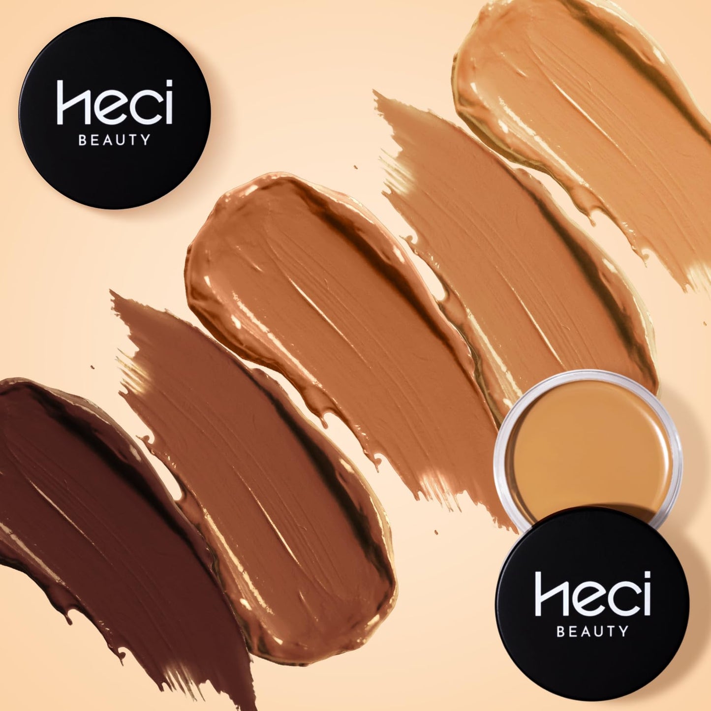 HECI BEAUTY Cream Bronzer with Brush, Creamy & Highly Pigmented Formula, Blendable Cream Contour Makeup with a Natural, Matte Finish - Buildable Beauty & Personal Care HECI BEAUTY