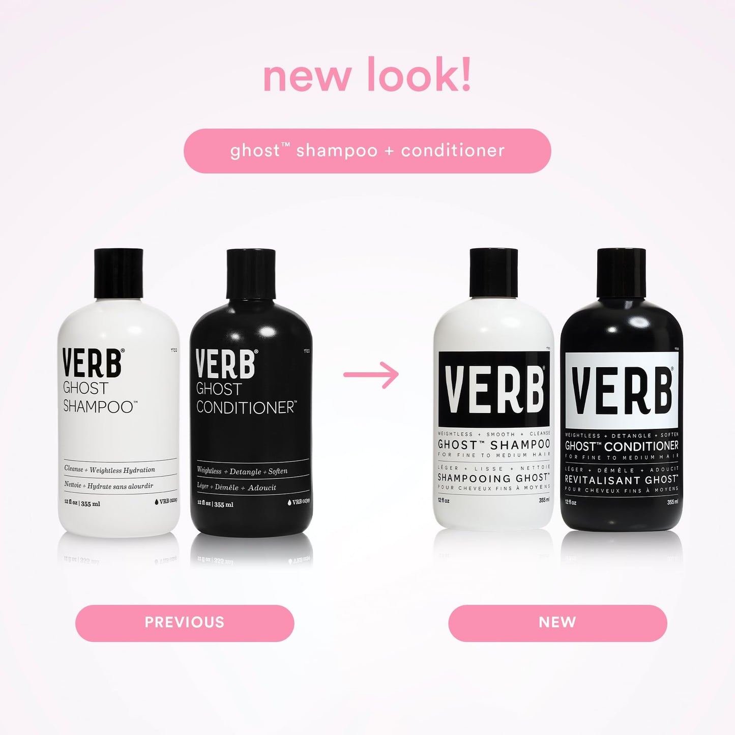 VERB Ghost Shampoo & Conditioner Duo Set, 12 fl oz, Infused with Moringa Oil -Cleanses + Moisturizes Fine and Weighed Down Hair - Vegan, No Parabens Beauty & Personal Care VERB
