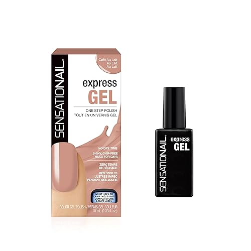 Sensationail Express Gel One Step Nail Polish, Cafe Au Lait, Nude, No Dry Time, Lasts Up To 10 Days, Use With LED/UV Lamp, Quick Cure, Easy To Use Beauty & Personal Care Sensationail