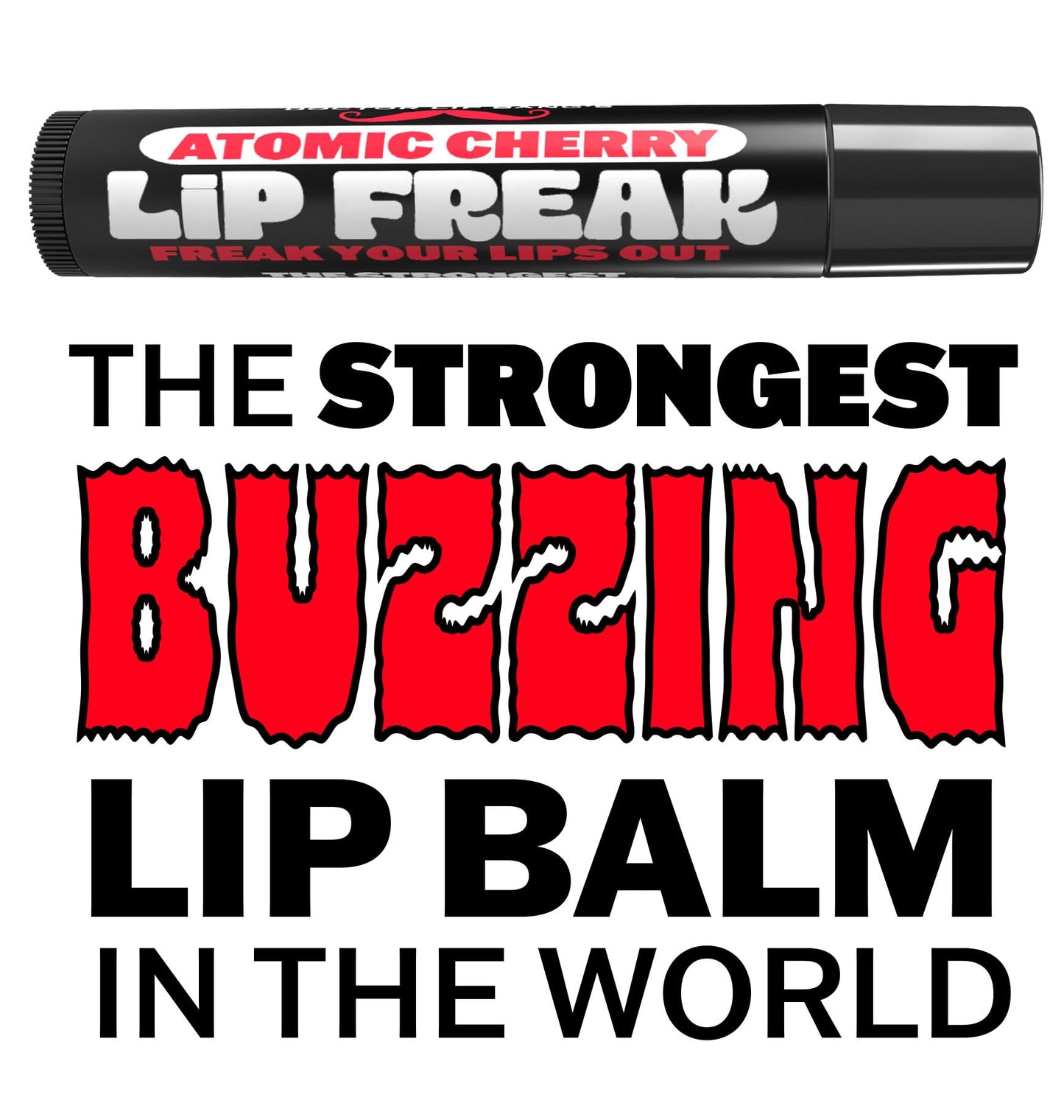 Doctor Lip Bang's BUZZING Lip Balm - Lip Freak - 100% All Natural - Cruelty Free - Atomic Cherry - 2 Pack Beauty and Personal Care Doctor Lip Bang's