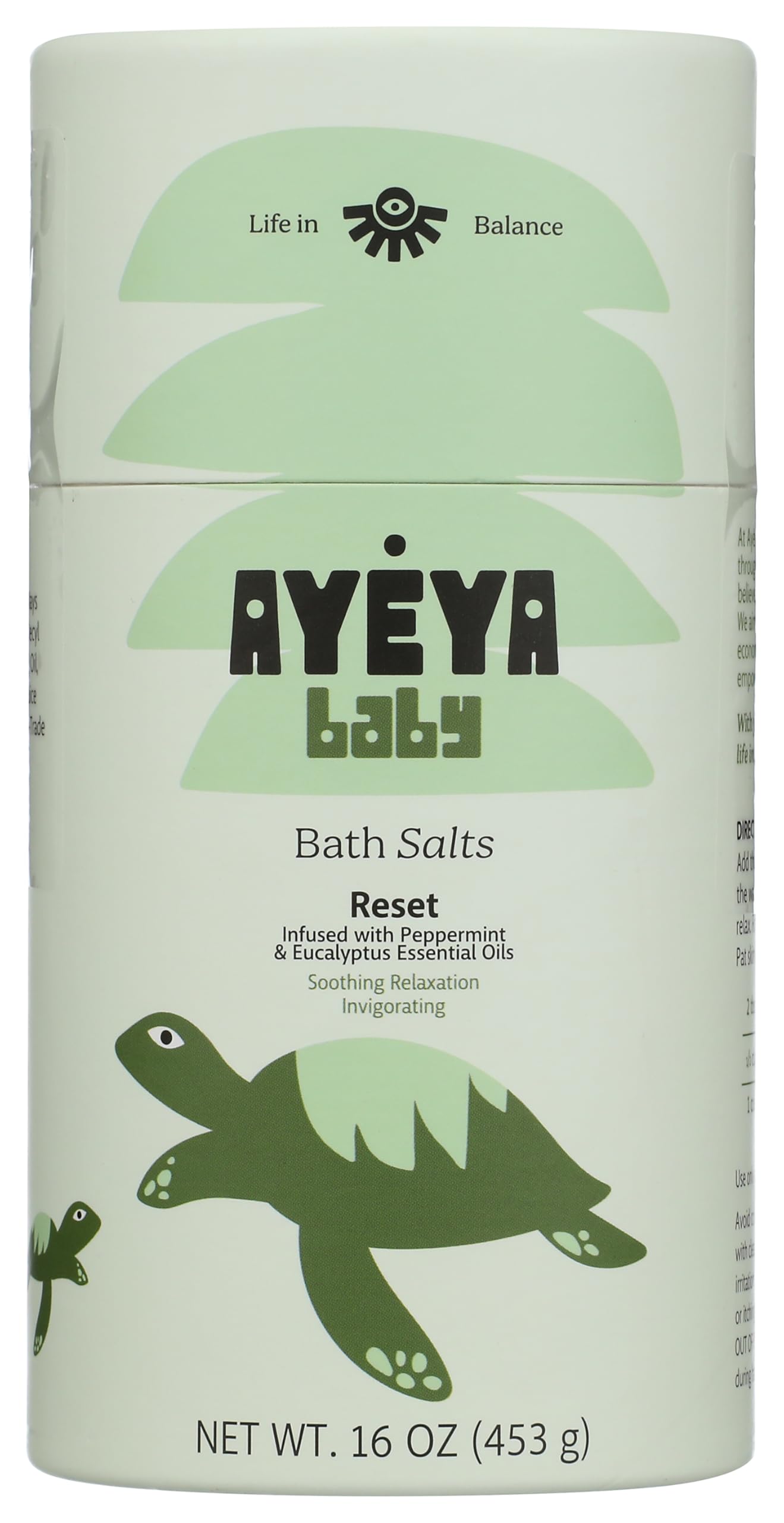 AYÉYA Baby Bath Salts - Eucalyptus & Peppermint Magnesium Bath for Babies, with Shea Butter & Aloe, Baby Congestion Soak for Sensitive Skin, Natural Beauty and Personal Care Ayeya