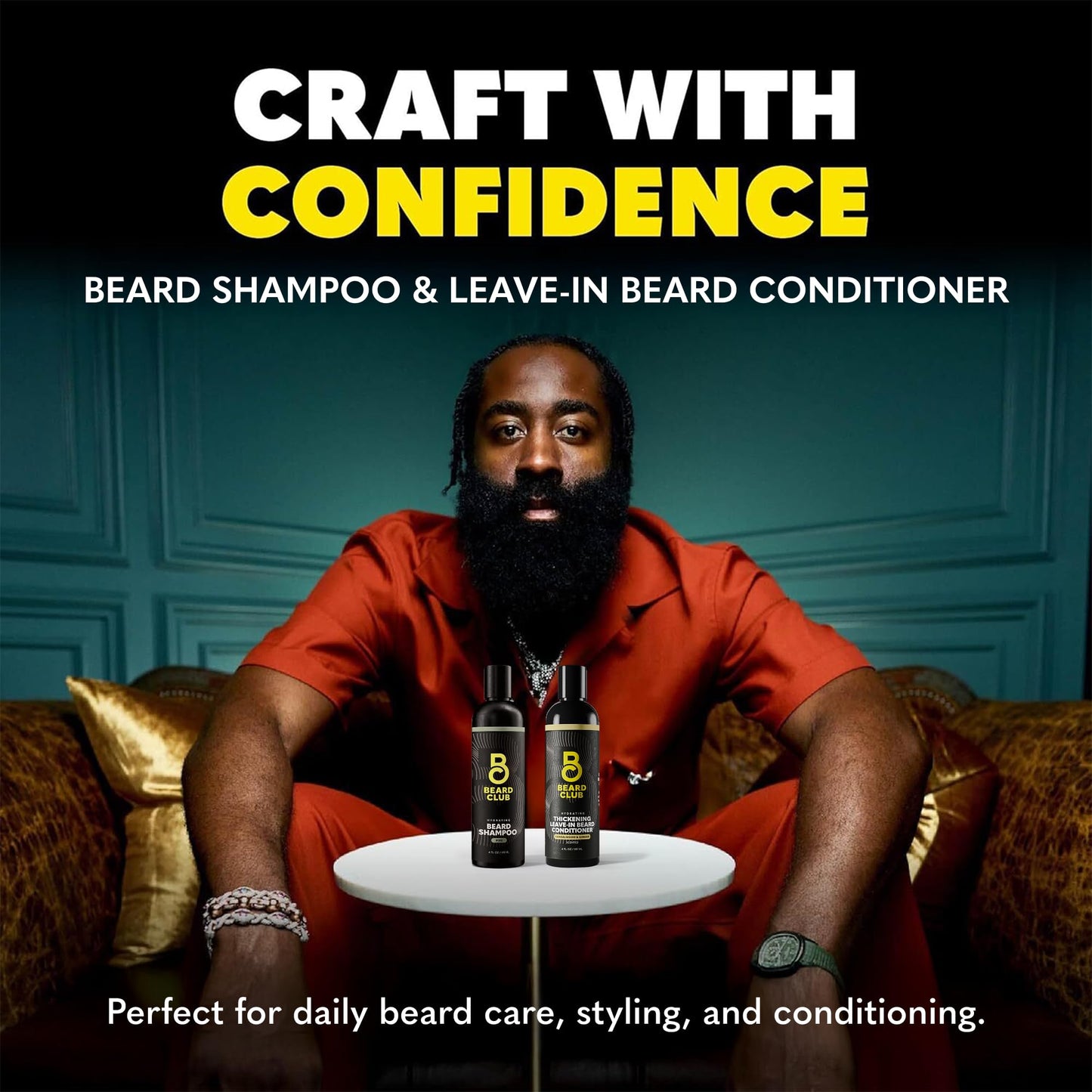 The Beard Club Beard Wash and Conditioner Set - Facial Hair Shampoo & Leave-In Conditioner for Men - Hydrating, Softener Mens Face Wash Grooming Care Beauty and Personal Care The Beard Club