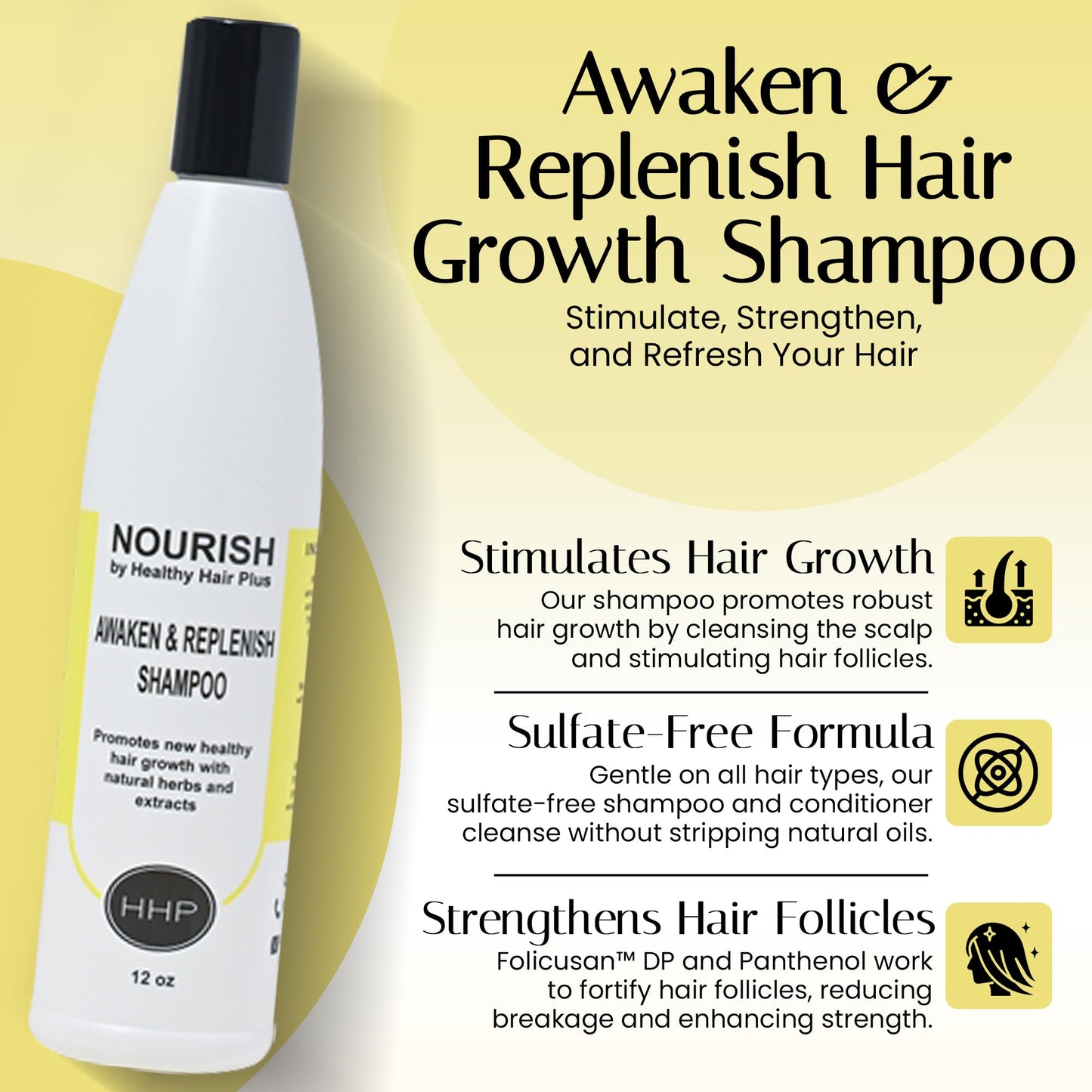 Nourish - Awaken And Replenish Combo - Hair Growth Shampoo & Conditioner for Thinning Hair Treatment Beauty & Personal Care Nourish by Healthy Hair Plus