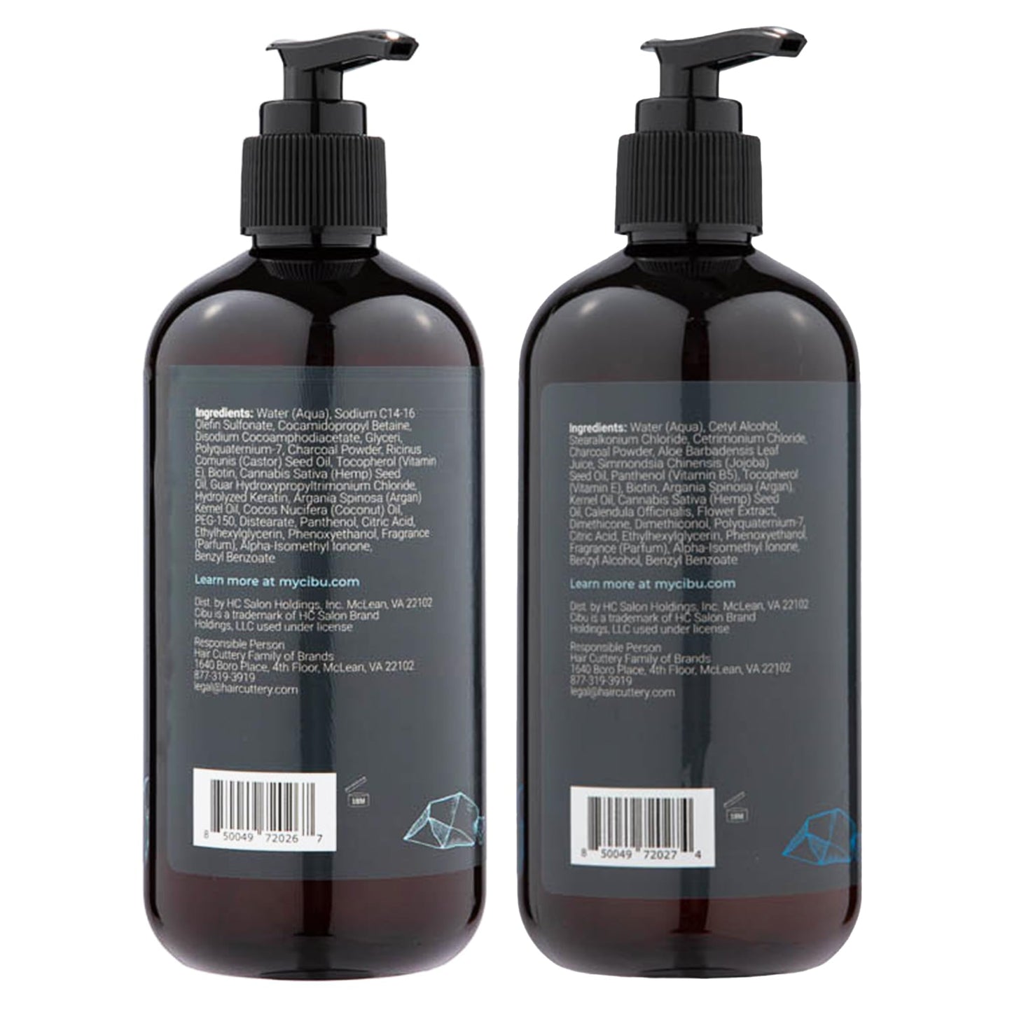 CIBU for Men Charcoal Shampoo and Conditioner Bundle - 12oz Deep Clean Men’s Volumizing Shampoo - 12oz Hydrating and Volumizing Charcoal Cleansing Beauty & Personal Care CIBU