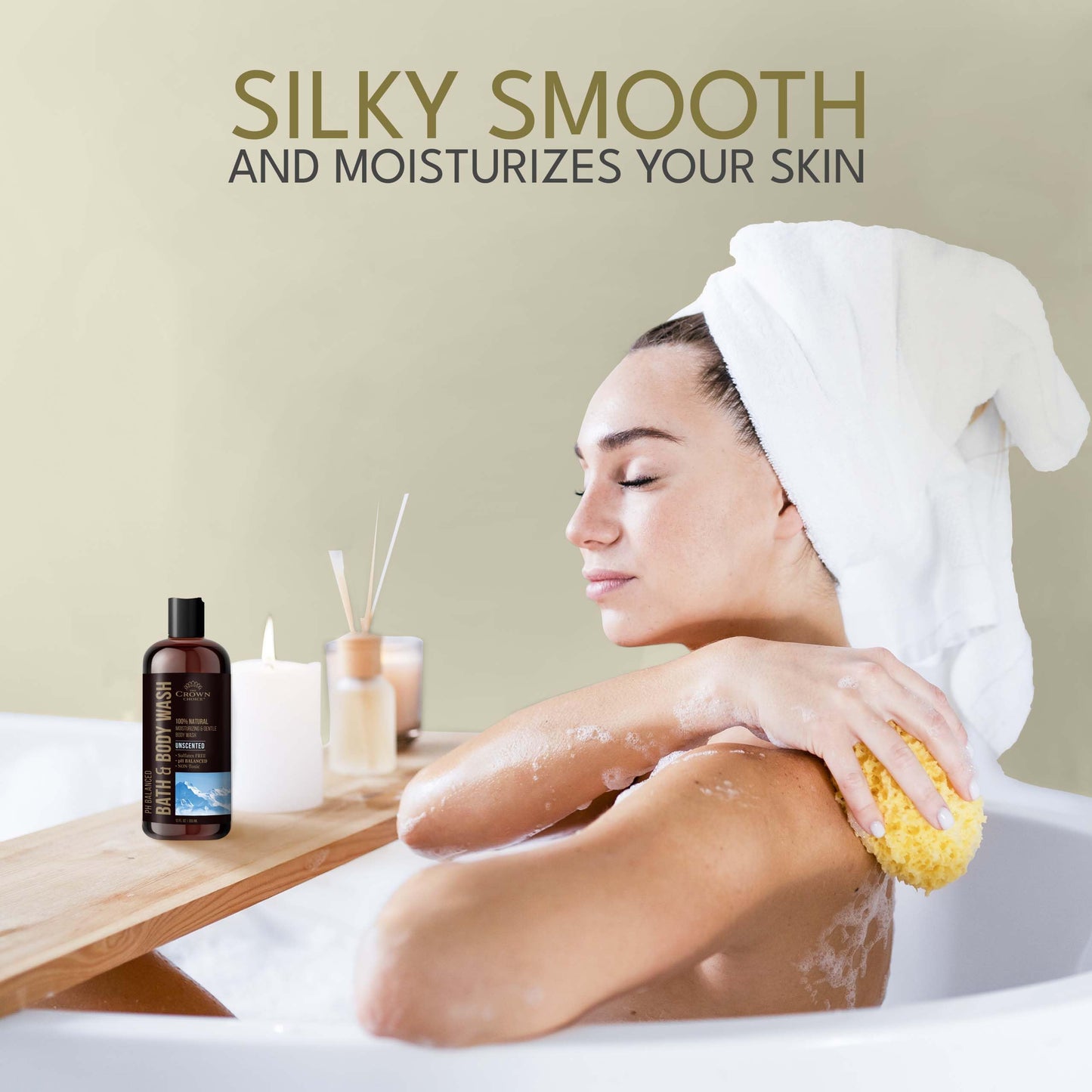 Natural Body Wash for Women, Men & Kids - Fragrance Free Body Wash - 12oz pH 5.5-Best pH Balance-Liquid Soap for All Skin Types-Moisturizing Sulfate Beauty & Personal Care The Crown Choice