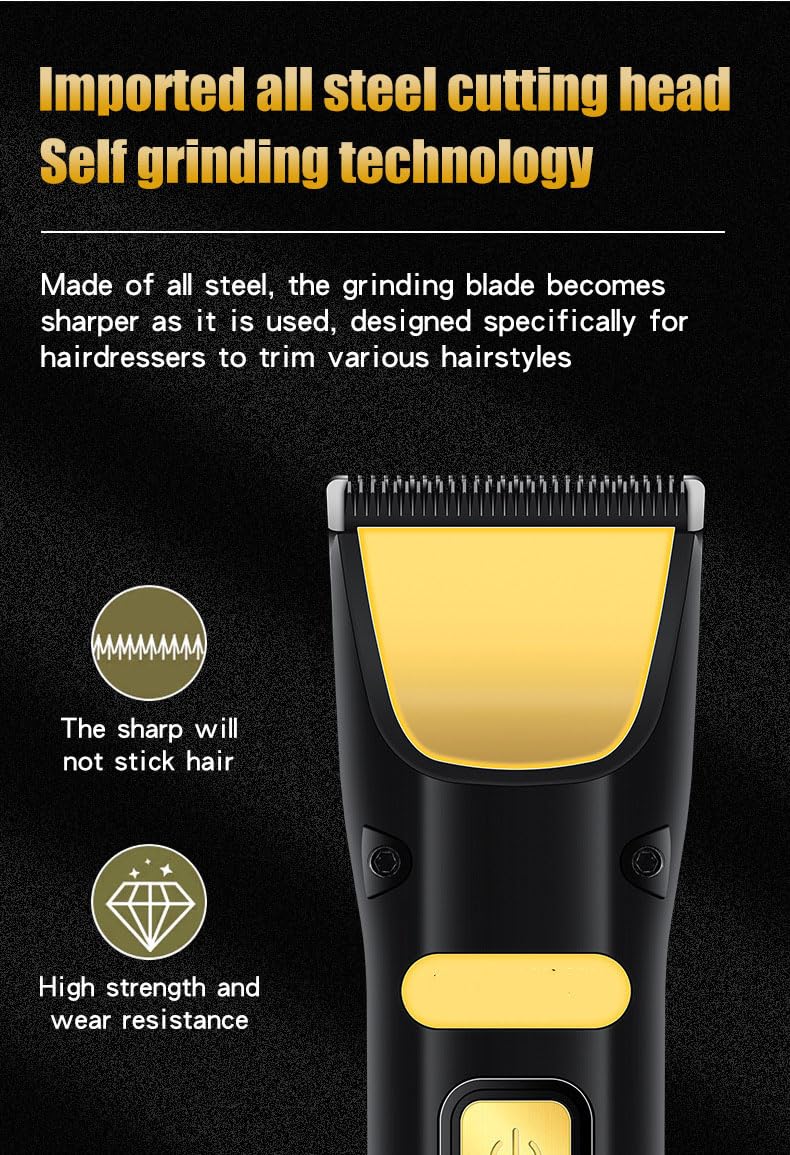 GLESVOWIO USB Rechargeable Men Hair Clipper with LED Display and 4 Limit Combs Professional Cordless Clippers & Beard Trimmer Grooming Kit Electric Beauty and Personal Care GLESVOWIO