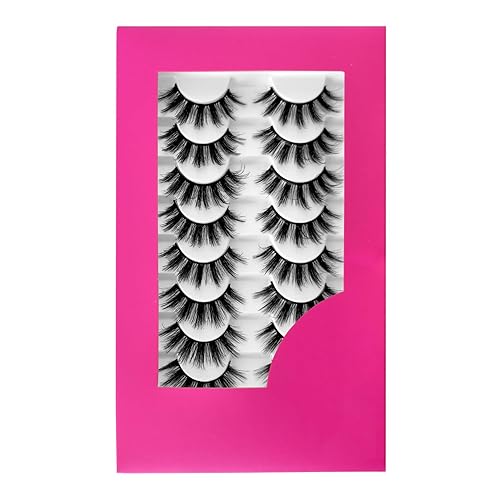 beautykaisen 8Pair 3D False Eyelashes Fluffy Natural Look PACK Volume Fluffy Natural Faux Mink Lashes(3D999 DRAK PINK) Beauty & Personal Care beautykaisen