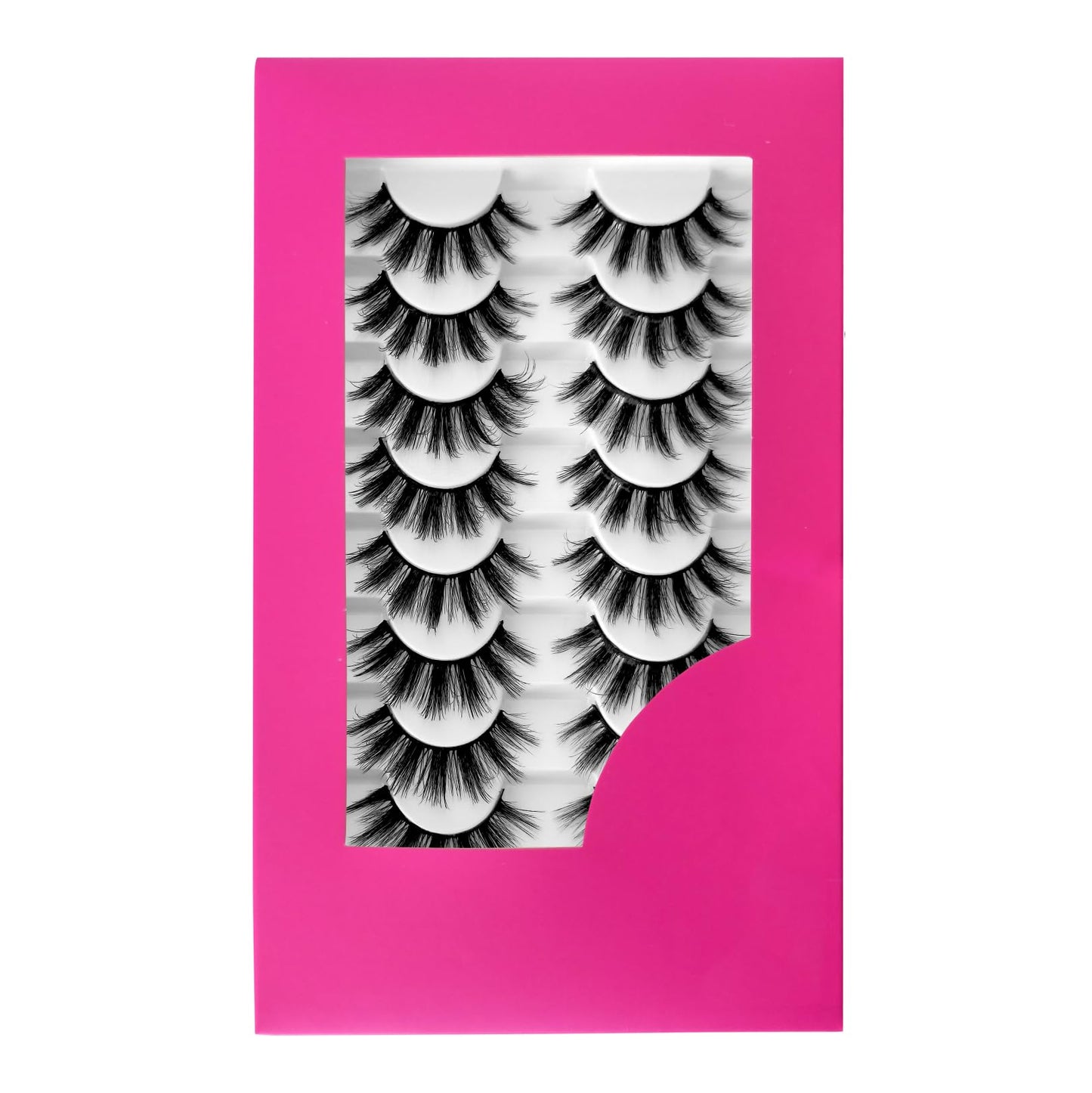 beautykaisen 8Pair 3D False Eyelashes Fluffy Natural Look PACK Volume Fluffy Natural Faux Mink Lashes(3D999 DRAK PINK) Beauty & Personal Care beautykaisen