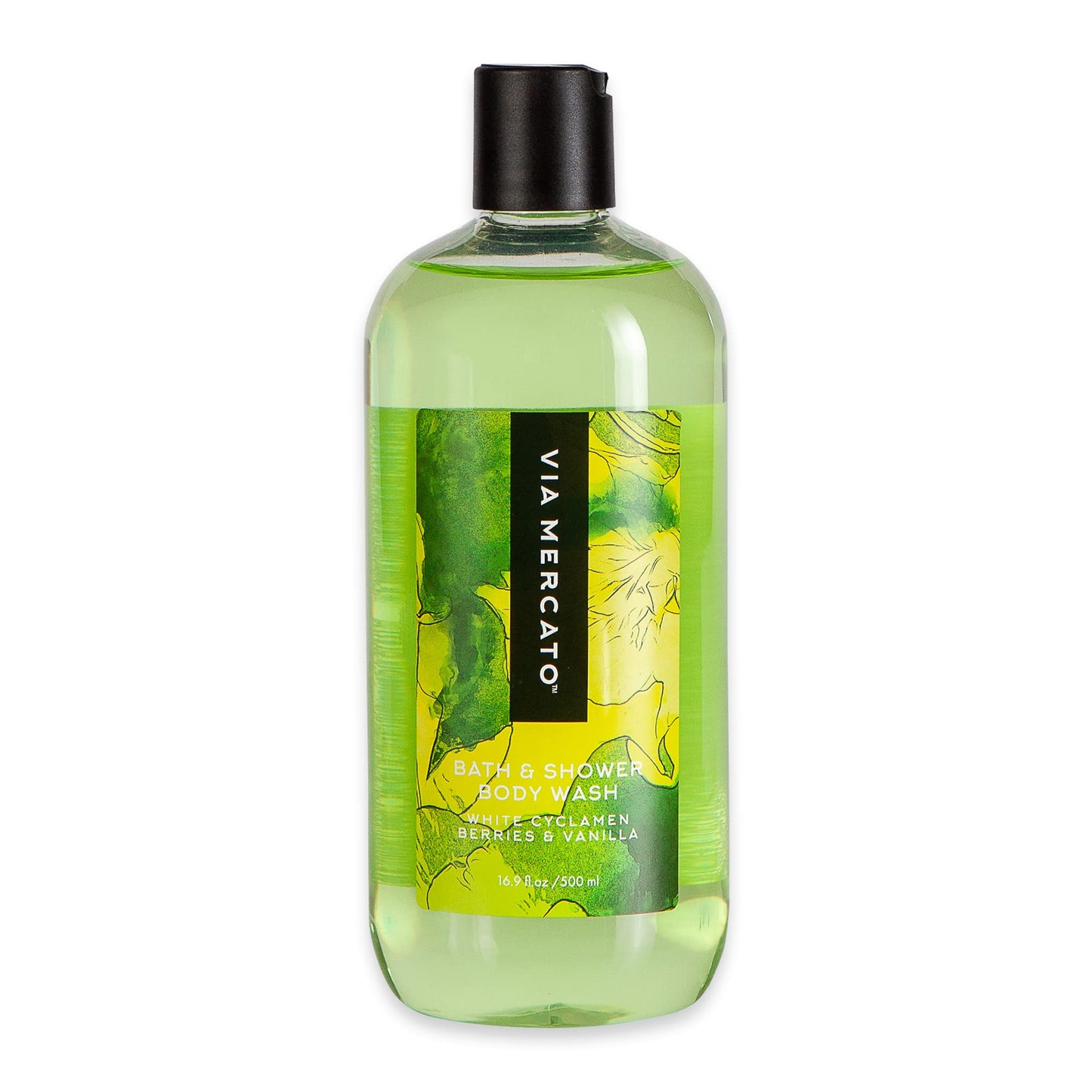 Via Mercato Bella Collection, Hydrates & Invigorates, Shower Gel, 500 ML, No. 5 - White Cyclamen, Berries & Vanilla Beauty & Personal Care Via Mercato