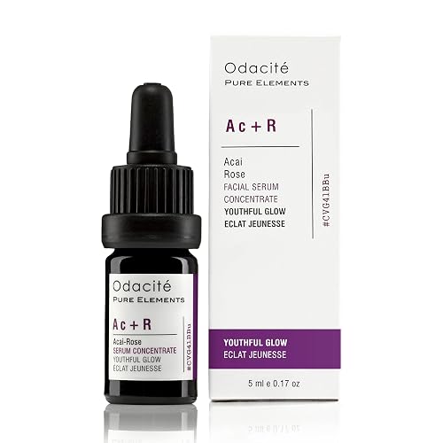 Odacité Anti Aging Serum Concentrate with Acai + Rose - Revitalizing Facial Oil, Youthful Glow, Improves Skin Tone, Wrinkles, and Firmness, Age Beauty & Personal Care ODACITE
