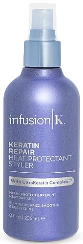 Infusion K Heat Protectant Styler with UltraKeratin Complex - Prevent Heat Damage & Breakage | Control Frizz & Enhance Shine | Color Safe, Paraben Beauty & Personal Care Infusion K