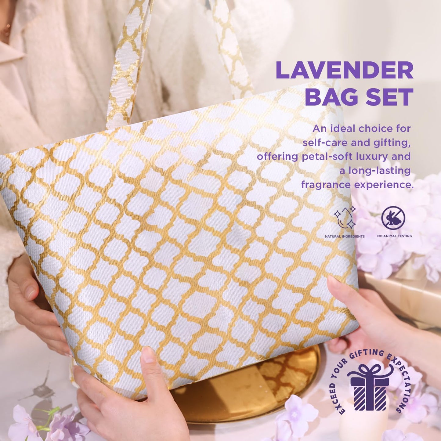 Spa Luxetique Gifts for Women Lavender Gift Baskets for Women 15pcs Bath and Body Work Gift Set With Tote Bag Bath Sets for Women Mothers Day Gifts Beauty and Personal Care spa luxetique