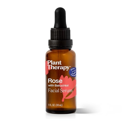 Plant Therapy Rose with Bakuchiol Facial Serum 1 oz with Rose Extract, Rosehip Seed Oil, and Carrot Seed Oil, Reduces the Appearance of Fine Lines Beauty & Personal Care Plant Therapy