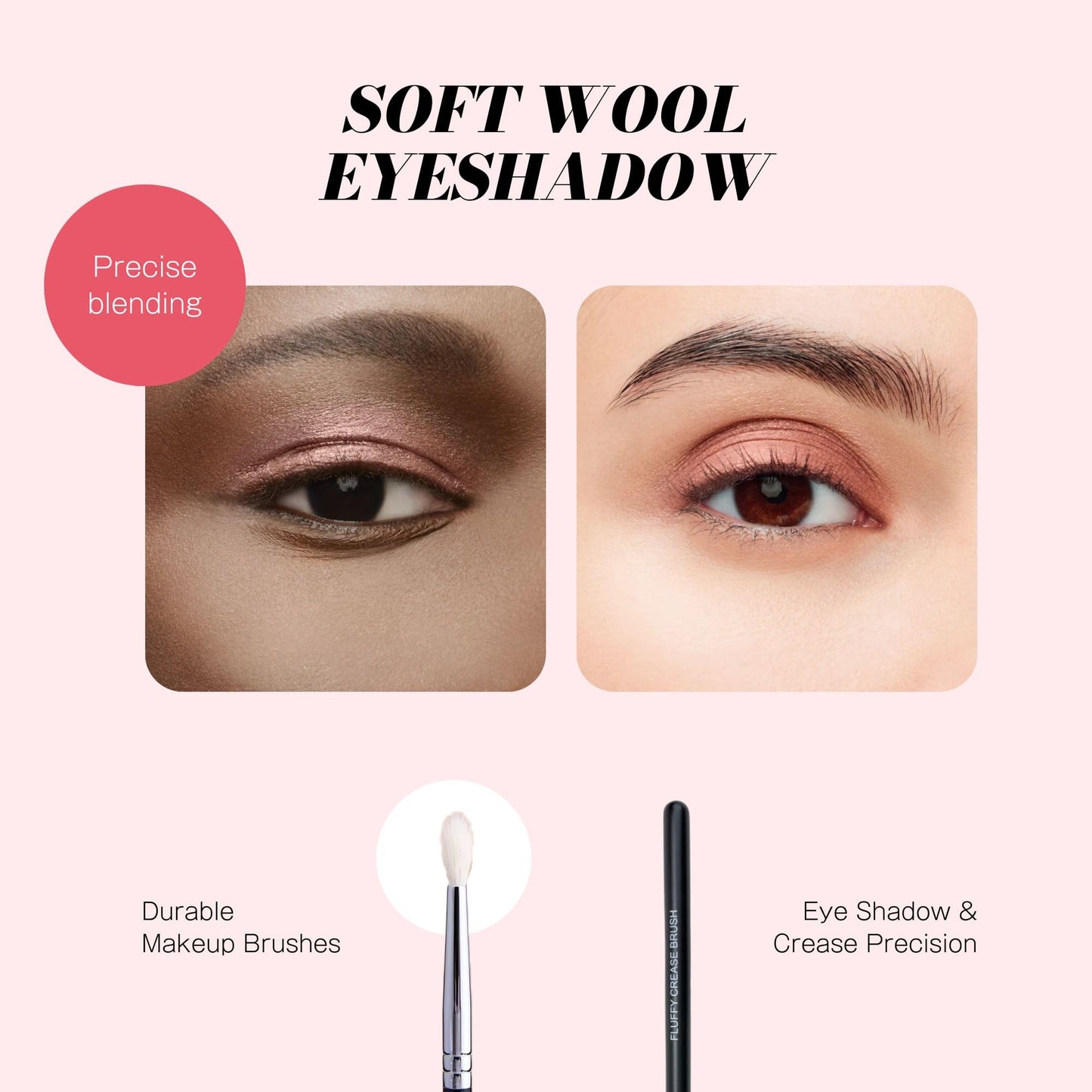 Younique Fluffy Crease Brush for Eye Makeup | Soft Synthetic Eyeshadow Blending Brush | Durable Eye Shadow Brush for Crease Precision | Lightweight Beauty & Personal Care Younique