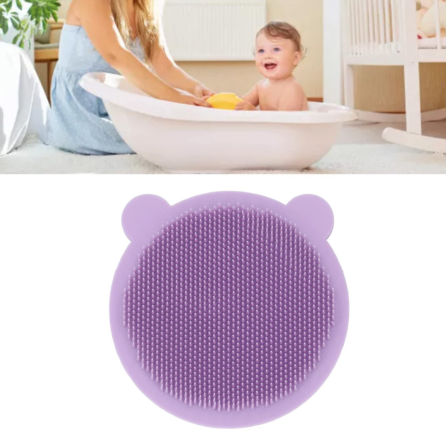 Baby Bath Brush, Silicone Baby Cradle Cap Brush, Silicone Massage Brush, Scrubbers Exfoliator Brush - Shampoo for Hair and Body Care - Baby Essential Beauty and Personal Care JTLB