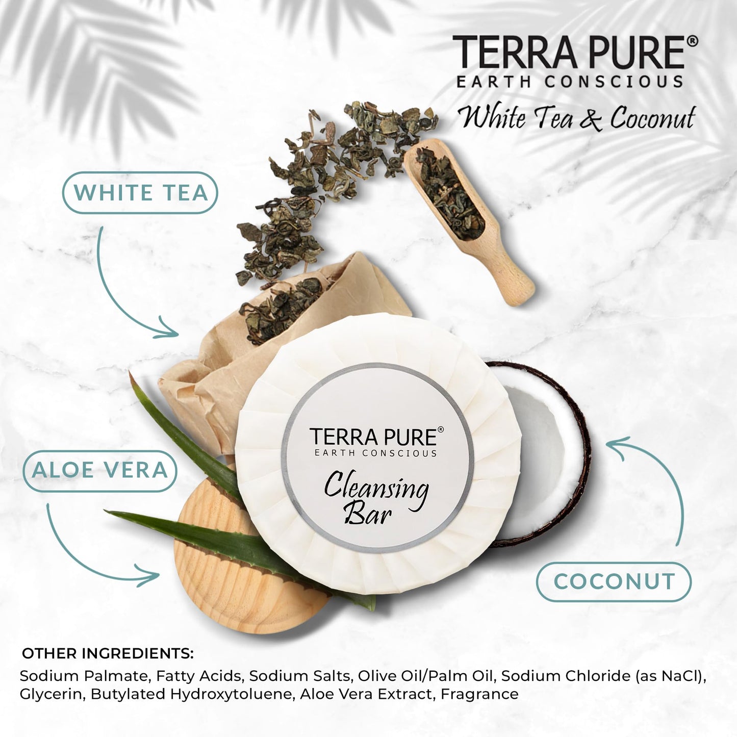 Travel Size Hotel Bar Soap 100 Count 0.6 oz Bars Guest Amenities for Hotels Vacation Rentals & Short Term Rentals Paraben Free White Tea & Coconut Beauty & Personal Care Terra Pure