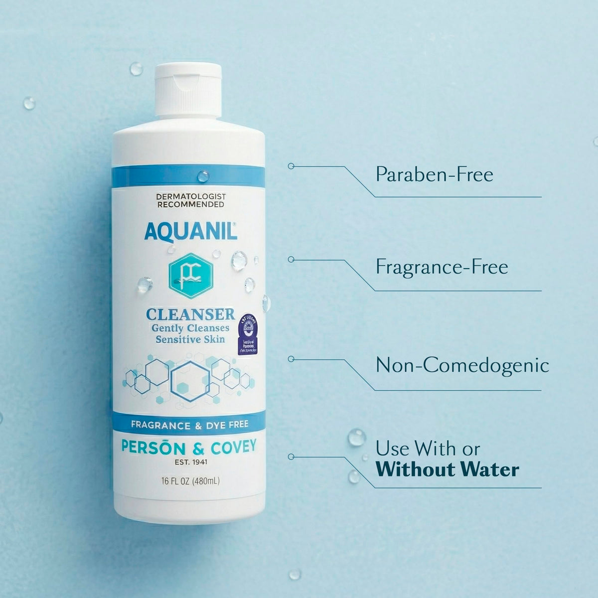 Aquanil Cleanser - 16 Oz Pack of 3, Lipid?Free Sensitive Skin Care