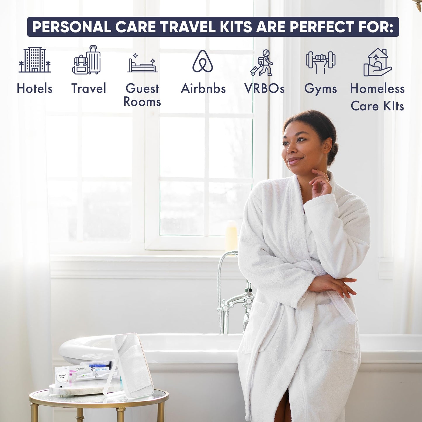 Personal Care Travel Toiletries | 1-Shoppe Amenities Kit | Travel Shaving Set, Toothbrush & Paste, Mouthwash, Makeup Wipes, Swabs, Nail File & Sewing Beauty & Personal Care Terra Pure