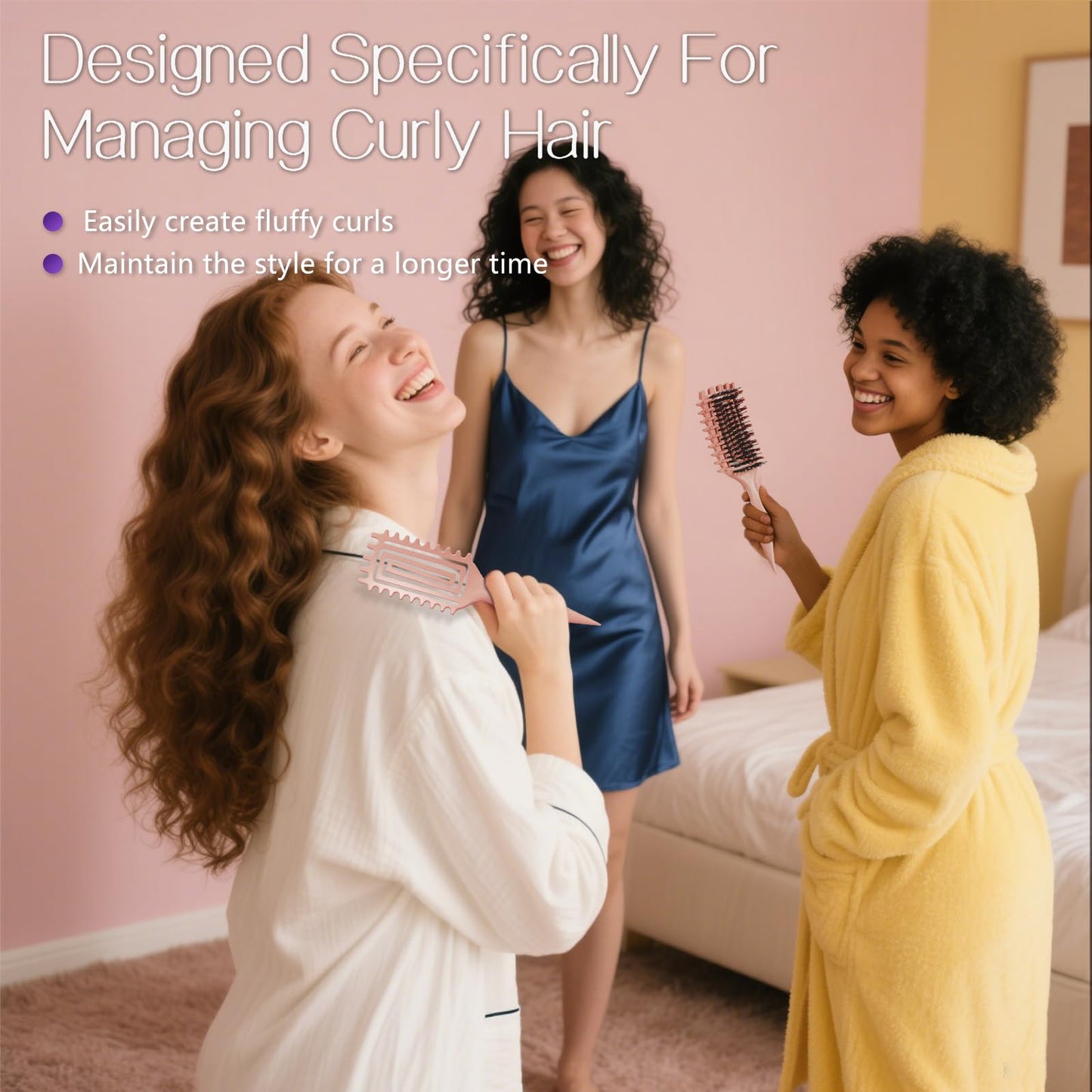 Curly Hair Brush,Curl Defining Brush for Effortlessly Defined Curls & Waves,Vented Hair Brush for Wet & Dry Hair,Women and Men,Reduces Frizz (Beige) Beauty and Personal Care Tcsxady