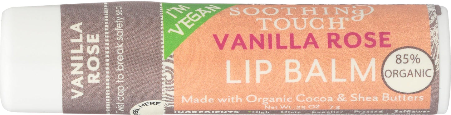 Soothing Touch, Vanilla Rose Organic, Vegan Lip Balm, .25 oz Beauty and Personal Care Soothing Touch