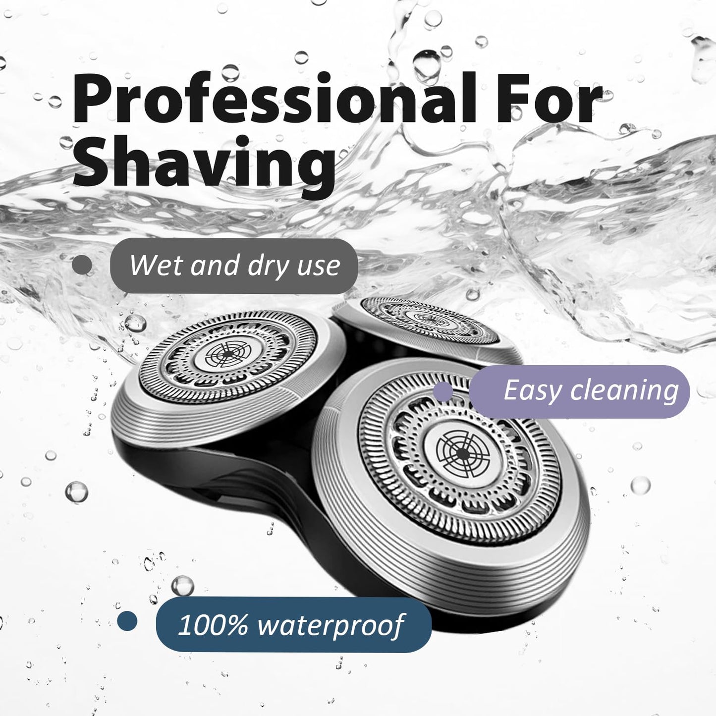 SH90 Replacement Rotary Heads for Philips Norelco Shavers Series 9000, New Version of Metal Wheel Buckle and Upgrade Double-Layer Precision Blades Beauty and Personal Care Durimi