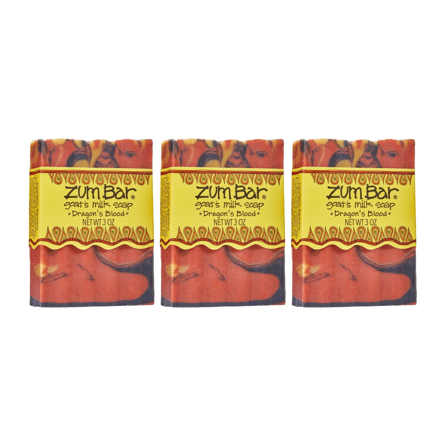 Zum Indigo Wild Goat's Milk Soap Bar - Bar Soap for Hands & Body Made with Essential Oils - 3 oz - Dragon's Blood (3 Pack) Beauty & Personal Care Zum
