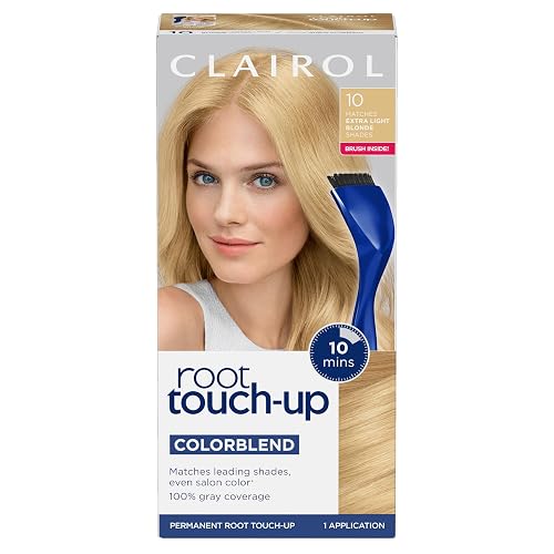 Clairol Root Touch-Up by Nice'n Easy Permanent Hair Dye, 10 Extra Light Blonde Hair Color | 100% Gray Coverage | Easy Brush Application | Matches Beauty & Personal Care Clairol