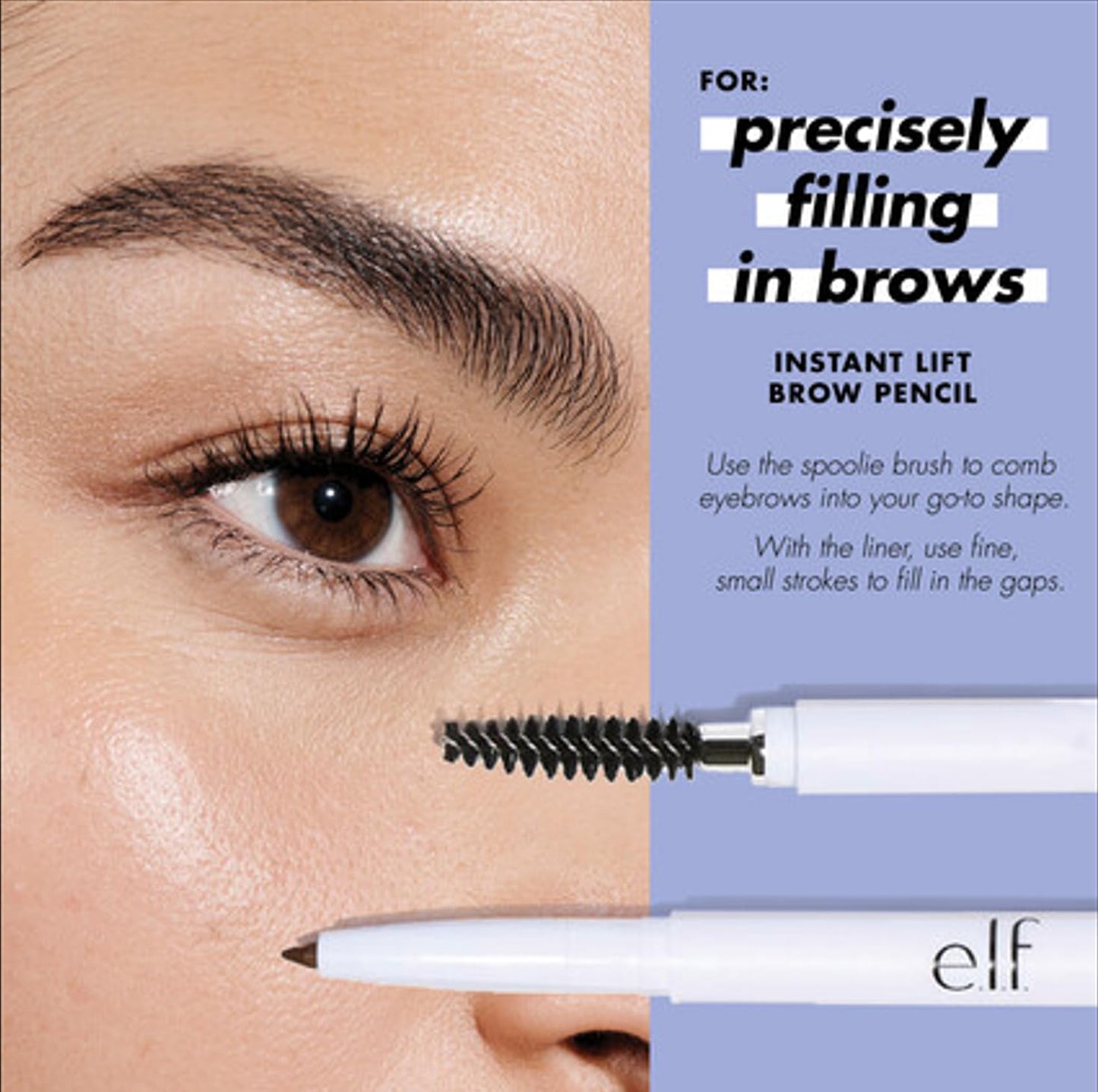 e.l.f. Instant Lift Brow Pencil, Dual-Sided, Precise, Fine Tip, Shapes, Defines, Fills Brows, Contours, Combs, Tames, 0.006 Oz, Deep Brown, 1 Count Beauty & Personal Care e.l.f.