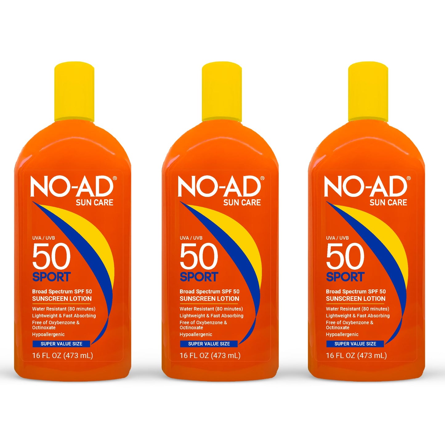 NO-AD Sport Sunscreen Lotion SPF 50 -- 16 fl oz (Pack of 3) Beauty & Personal Care NO-AD