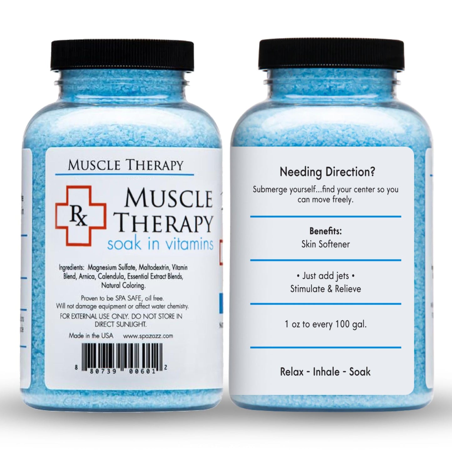 Spazazz Armotherapy Hot Tub Rx Muscle Therapy Natural Spa & Bath Salt Crystals 19oz- Hot 'N ICY - with Magnesium & Arnica - Safe for All Spa and Hot Beauty and Personal Care Spazazz