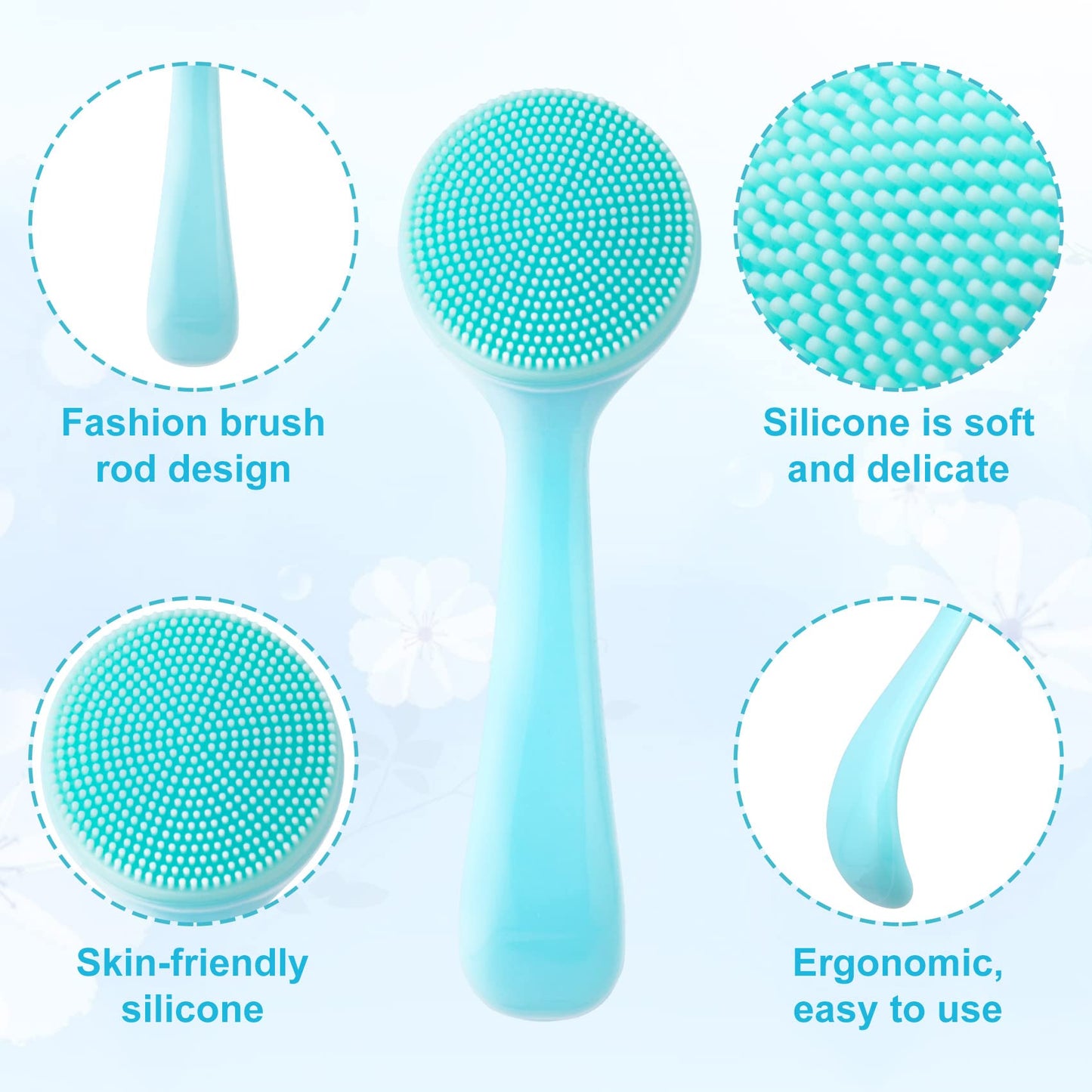 HINZIC 2 Pack Silicone Manual Facial Cleansing Brush, Skin Friendly Waterproof Face Cleaning Scrubber Exfoliator Cleanser for Blackheads Whiteheads Beauty & Personal Care HINZIC